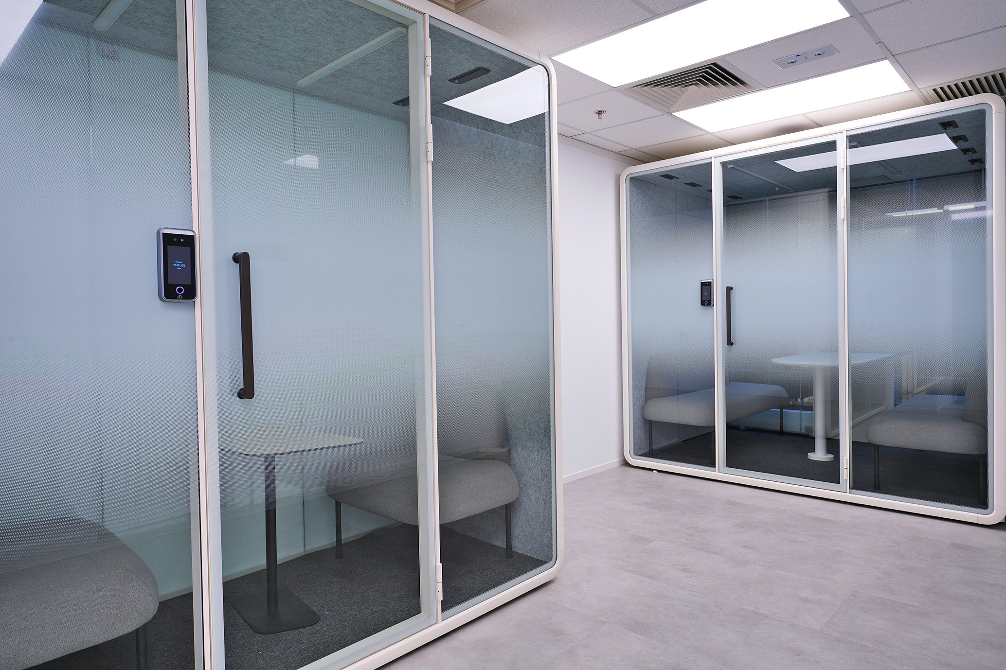 Soundproofed phone booths